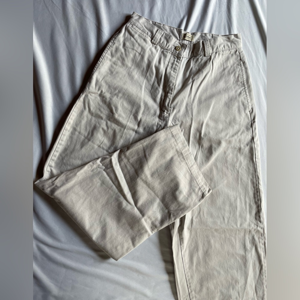 vintage ll bean high rise khaki crop pants